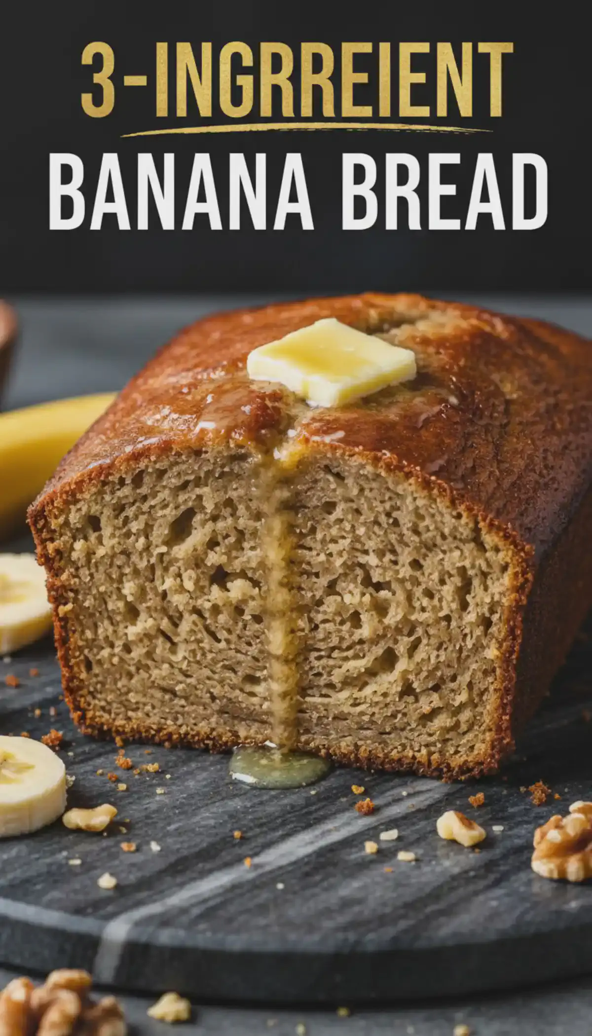 Beginner-Proof 3-Ingredient Banana Bread