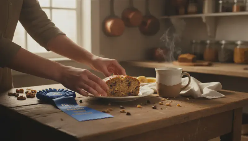 Close up shot showing the ultra moist texture and crumb of the banana bread