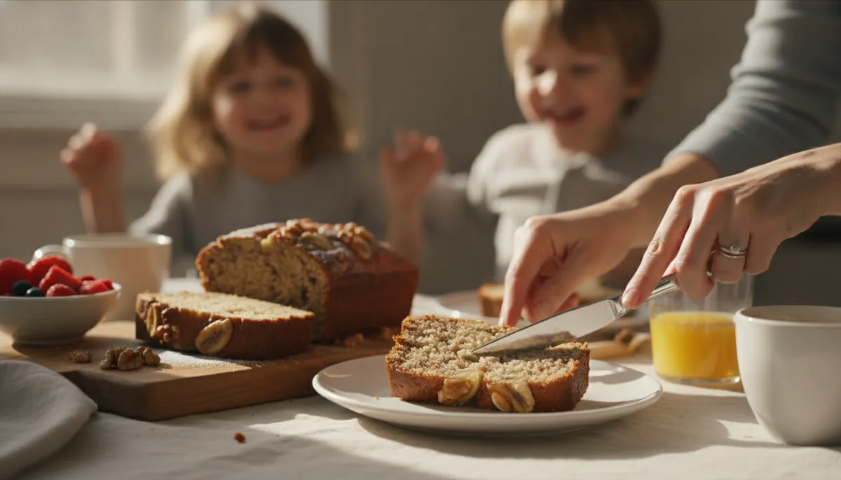 Individual slices of banana bread stored in a freezer-safe bag with dates labeled.