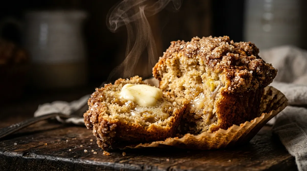 Classic American Banana Crumb Muffins