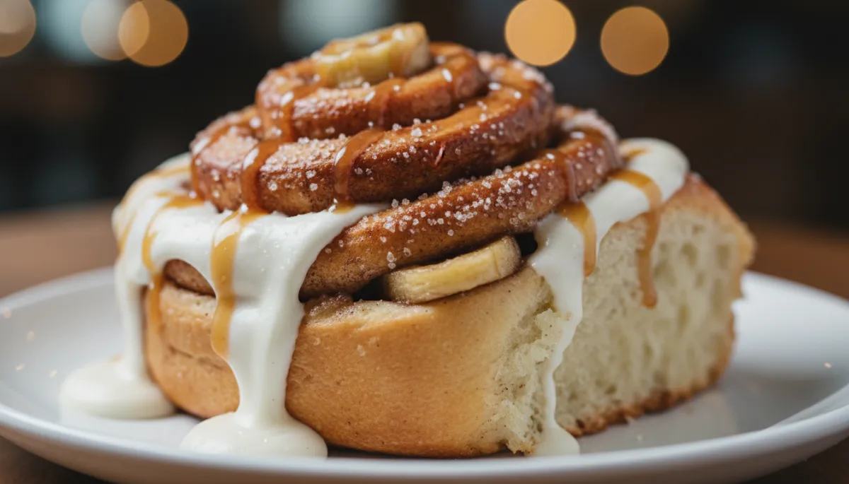 Banana Bread Cinnamon Rolls With Cream Cheese Frosting