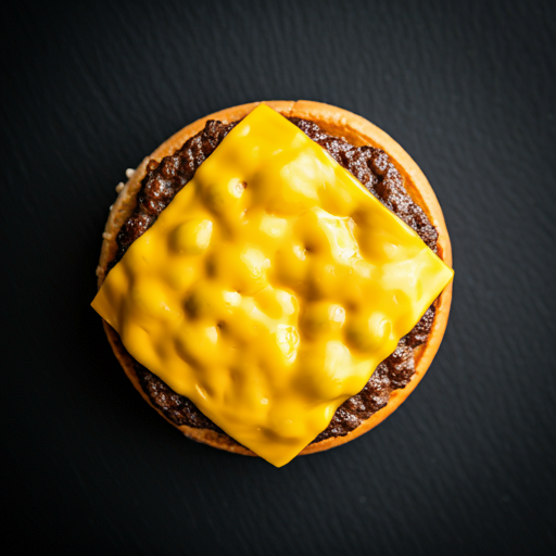 Natural-looking cheeseburger with melted cheese, juicy beef patty, fresh lettuce, and tomato on a sesame seed bun.