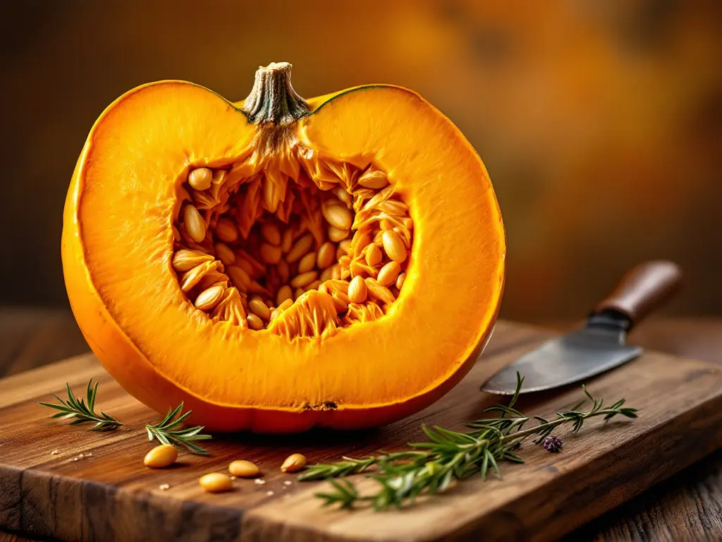 Preparing fresh pumpkins for puree