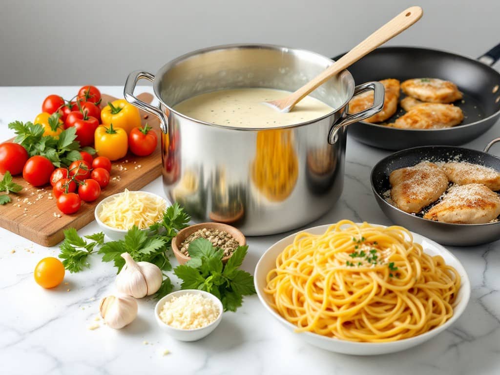 All the ingredients you need for a delicious Marry Me Chicken Pasta