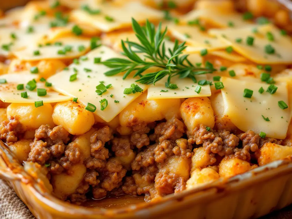 Low-sodium tater tot casserole with fresh herbs and spices